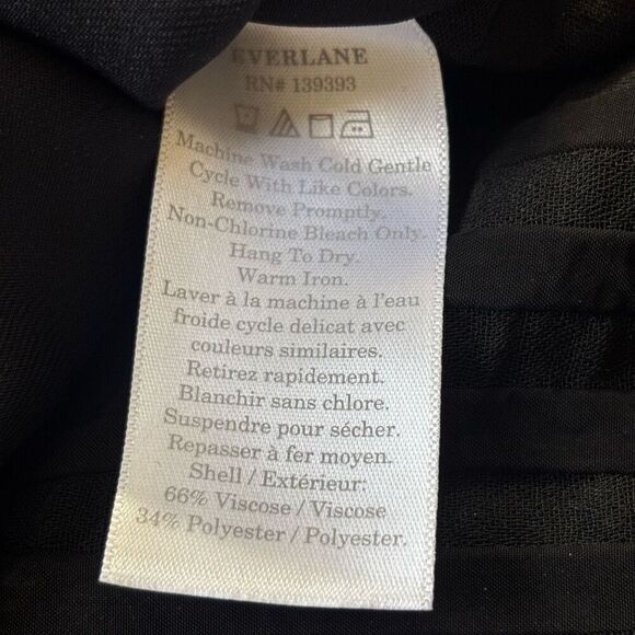 Everlane City Stripe V Neck Top Short Sleeve Pullover Black Shirt oversized - Picture 7 of 16